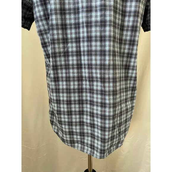 G.H. Bass & Co. 2-Tone Blue Plaid Short Sleeve Button-Down Casual Shirt - Picture 8 of 12